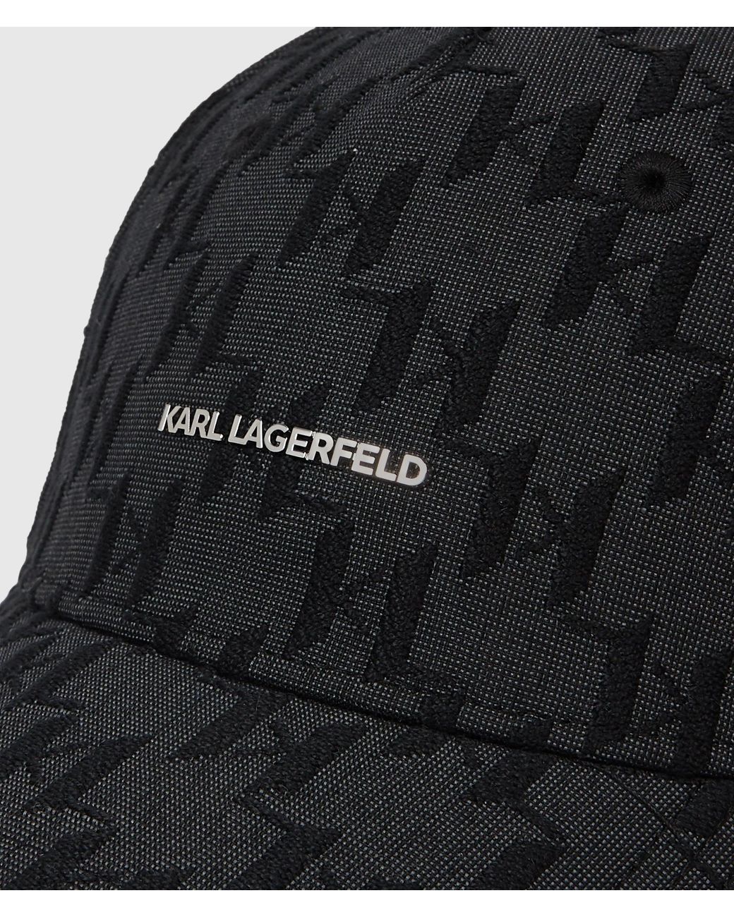 Karl Lagerfeld Black K/Monogram Jacquard Cap for men