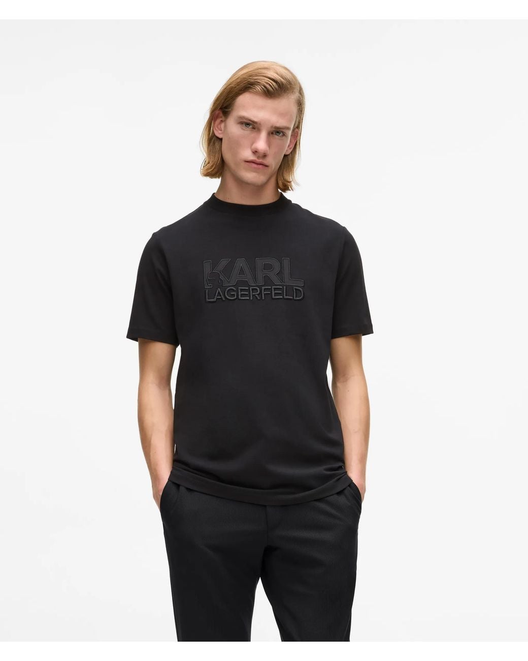 T-Shirt À Logo, Homme, Taille Karl Lagerfeld pour homme en coloris Black