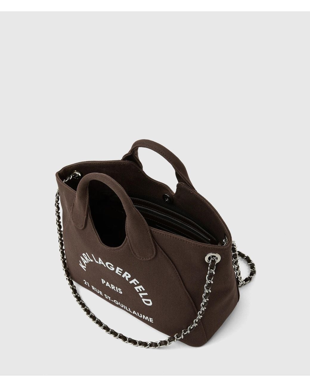 Karl Lagerfeld Brown Exclusive Rue St-Guillaume Small Chain Shopper