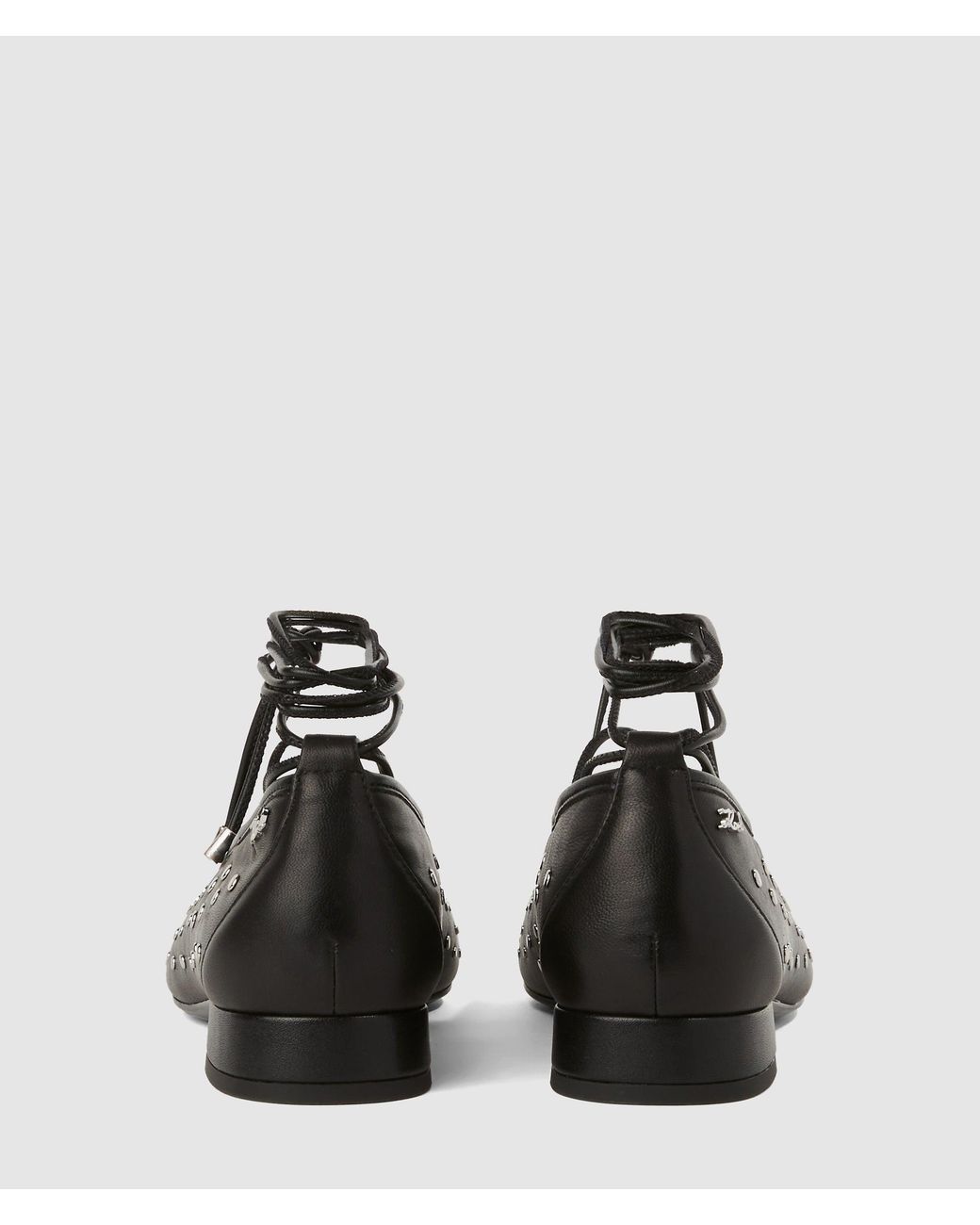 Karl Lagerfeld Black Kerrie Ballerina Long Lace Flats