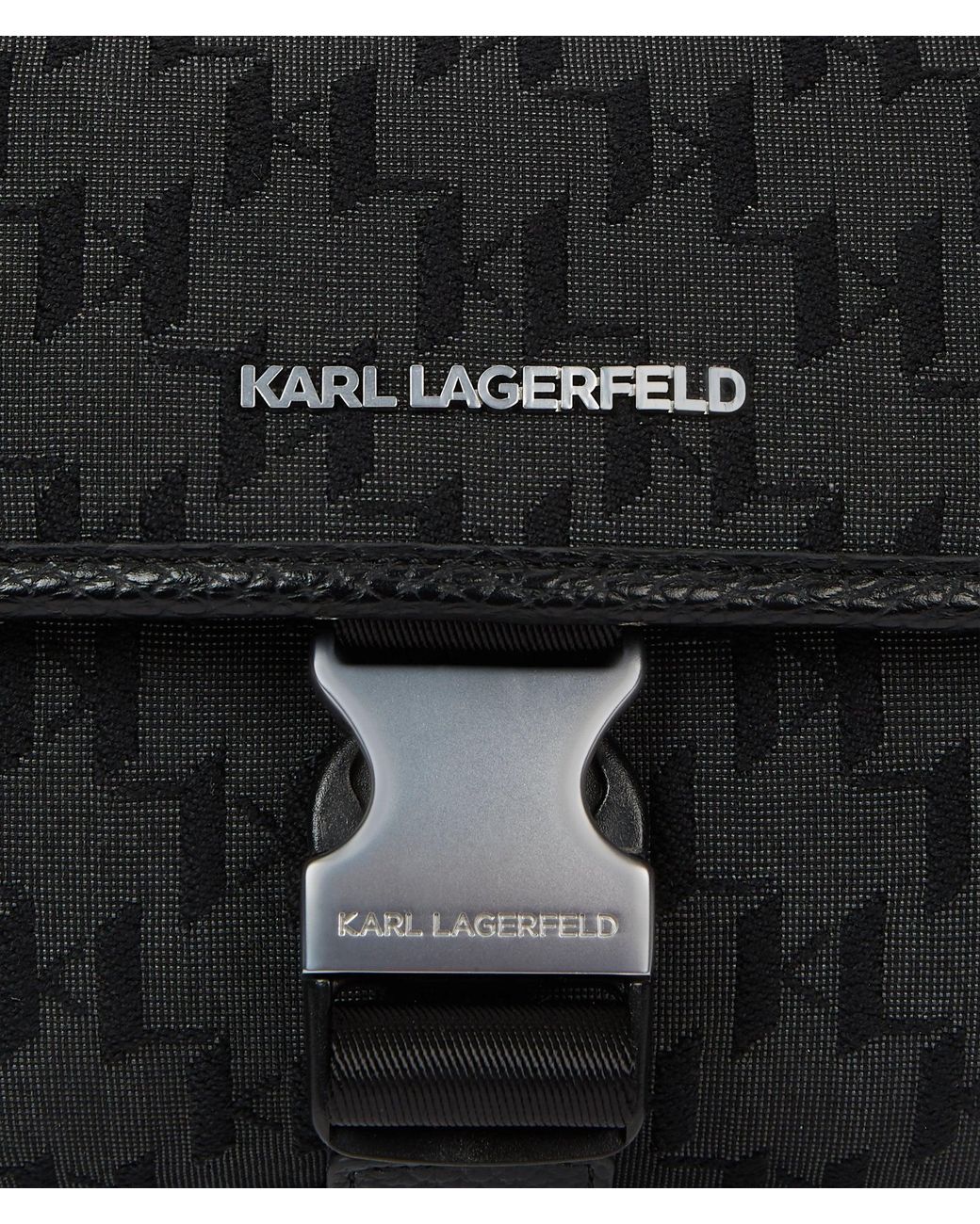 Karl Lagerfeld Black K/Monogram Jacquard Messenger Bag for men