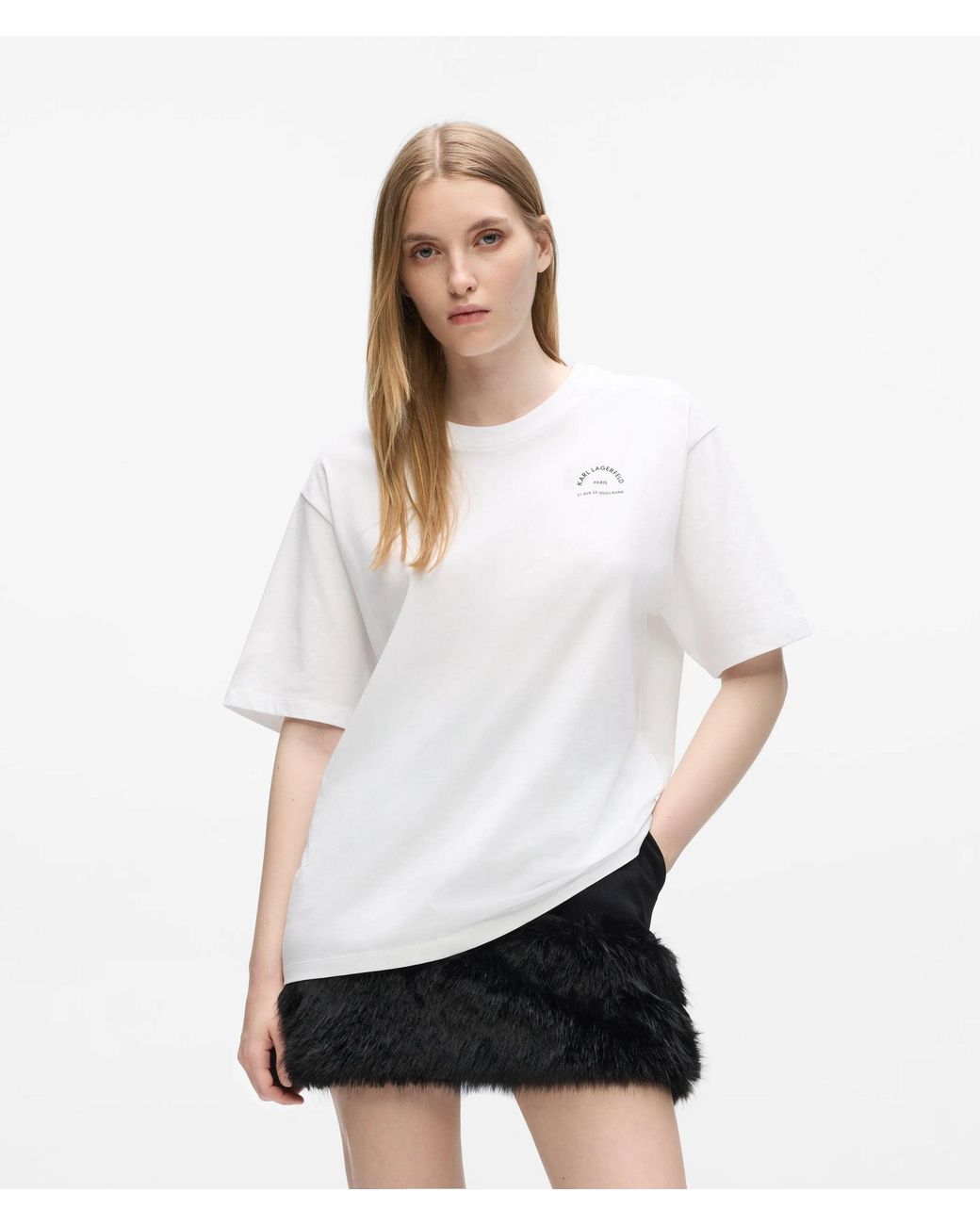 Karl Lagerfeld White Rue St-Guillaume Oversized T-Shirt
