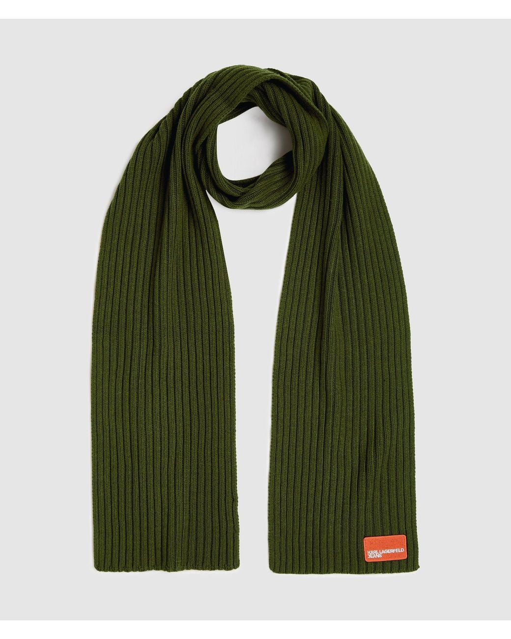 KL Jeans Green Logo Patch Scarf for men