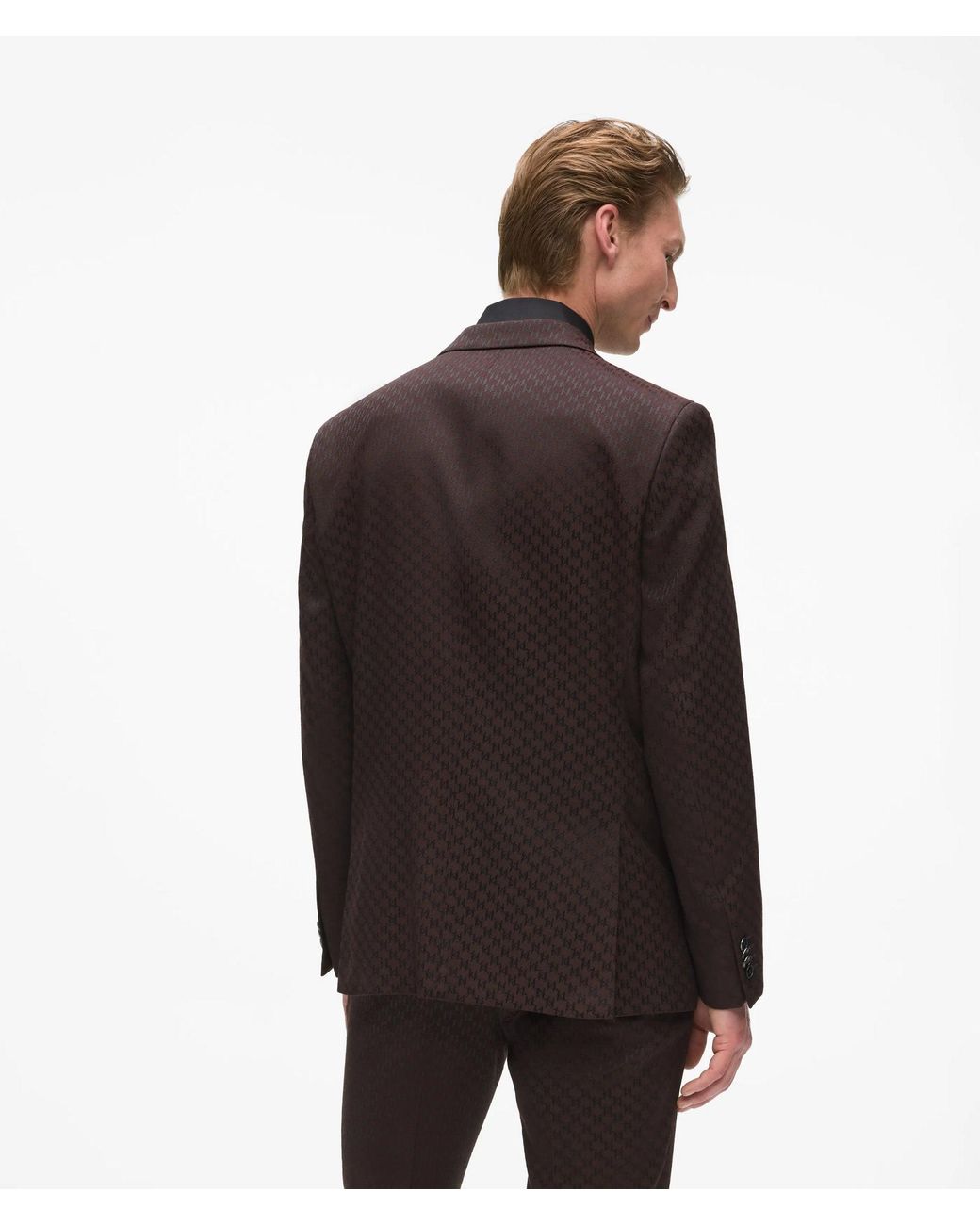 Karl Lagerfeld Brown All-Over Monogram Suit Jacket for men
