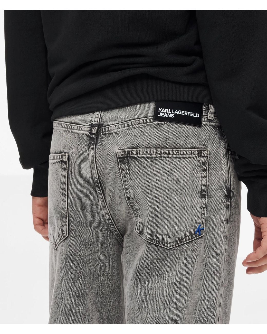 KL Jeans Black Acid Relaxed Jeans for men