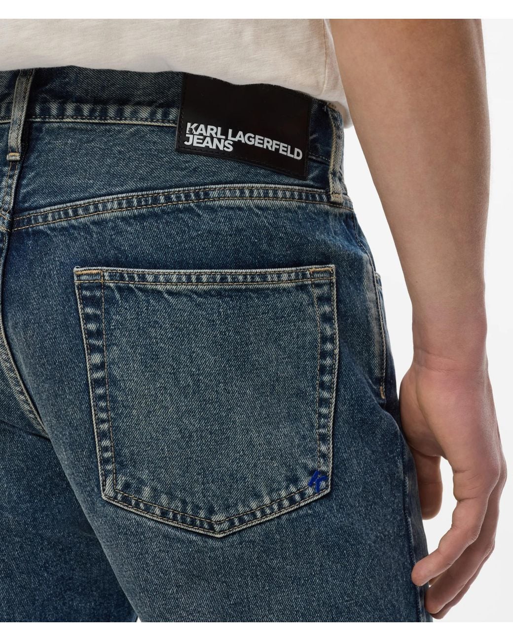 KL Jeans White Dark Tapered Jeans for men