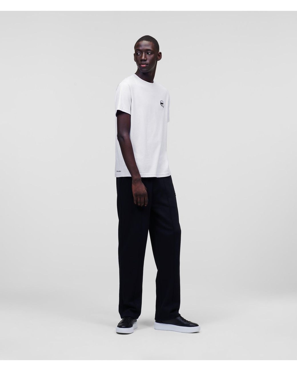 Karl Lagerfeld White Ikon Patch T-Shirt for men