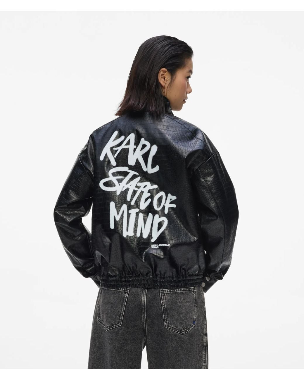 KL Jeans Black Karl Quote Bomber Jacket