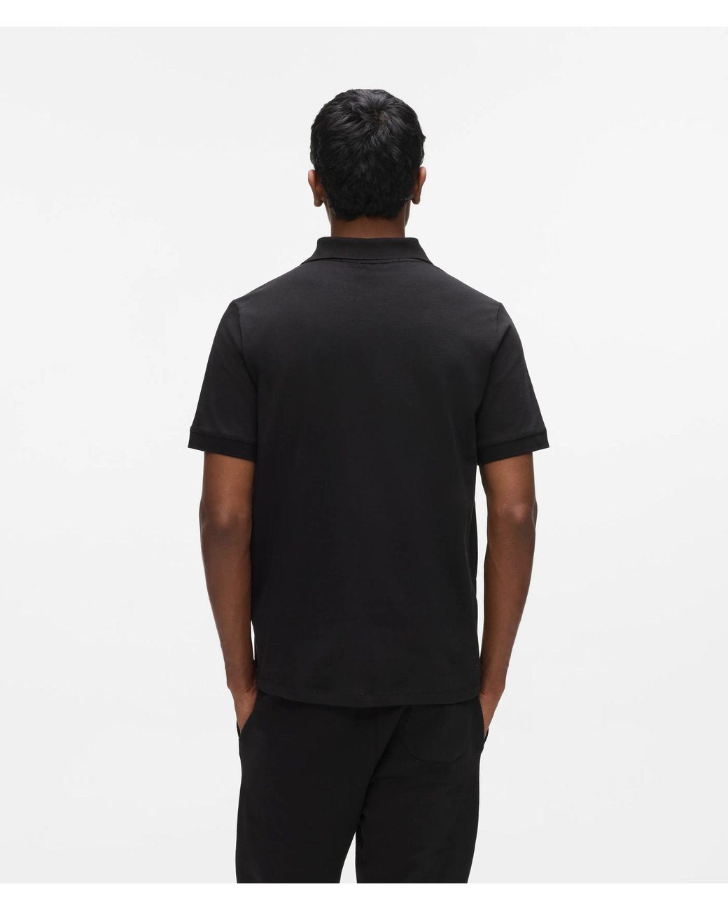 Karl Lagerfeld Black From Paris With Love Polo Shirt for men