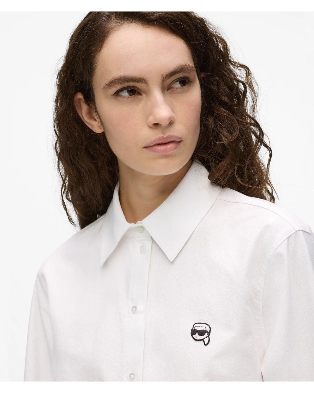 Karl Lagerfeld White Ikon Buttoned Cotton Shirt