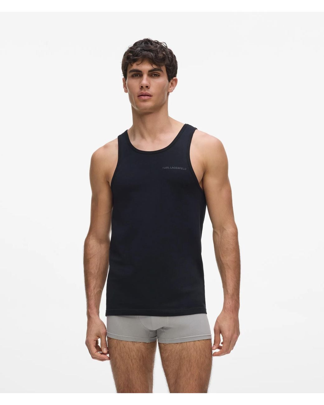Karl Lagerfeld Black Logo Tank Top – 2-Pack for men