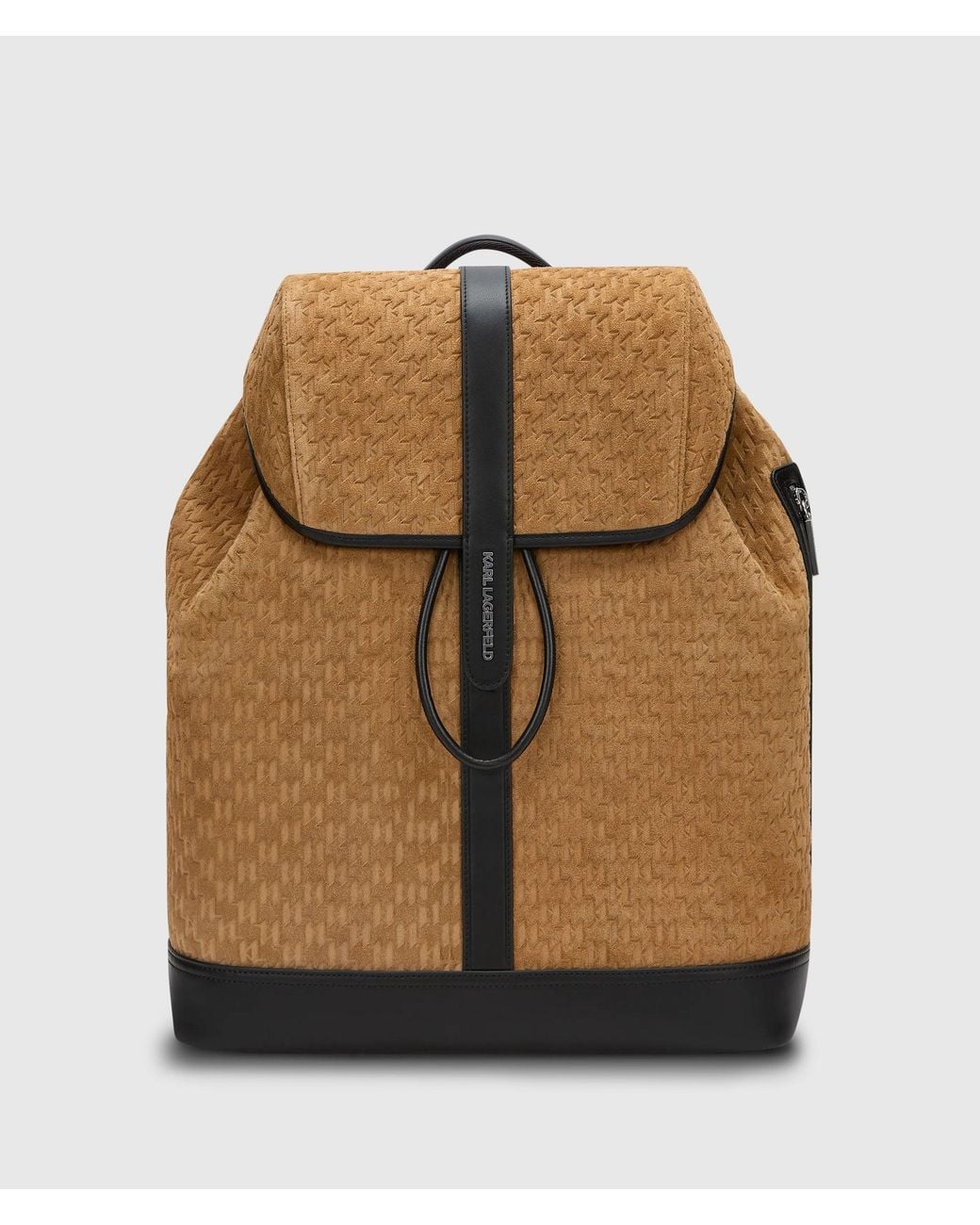 Karl Lagerfeld Brown K/Monogram Suede Backpack for men