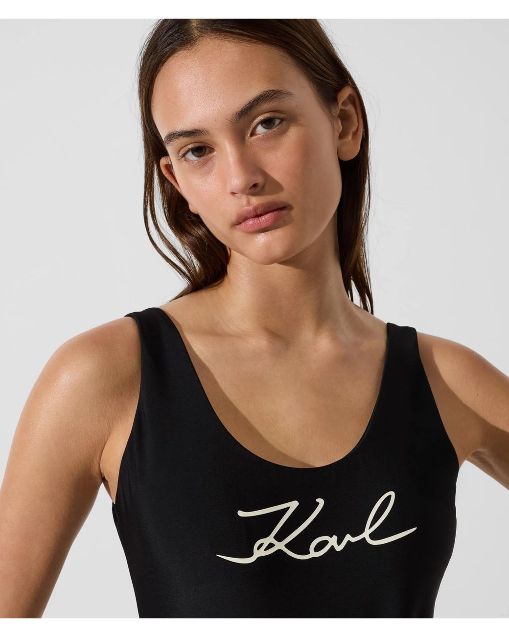 Karl Lagerfeld Black Signature Swimsuit