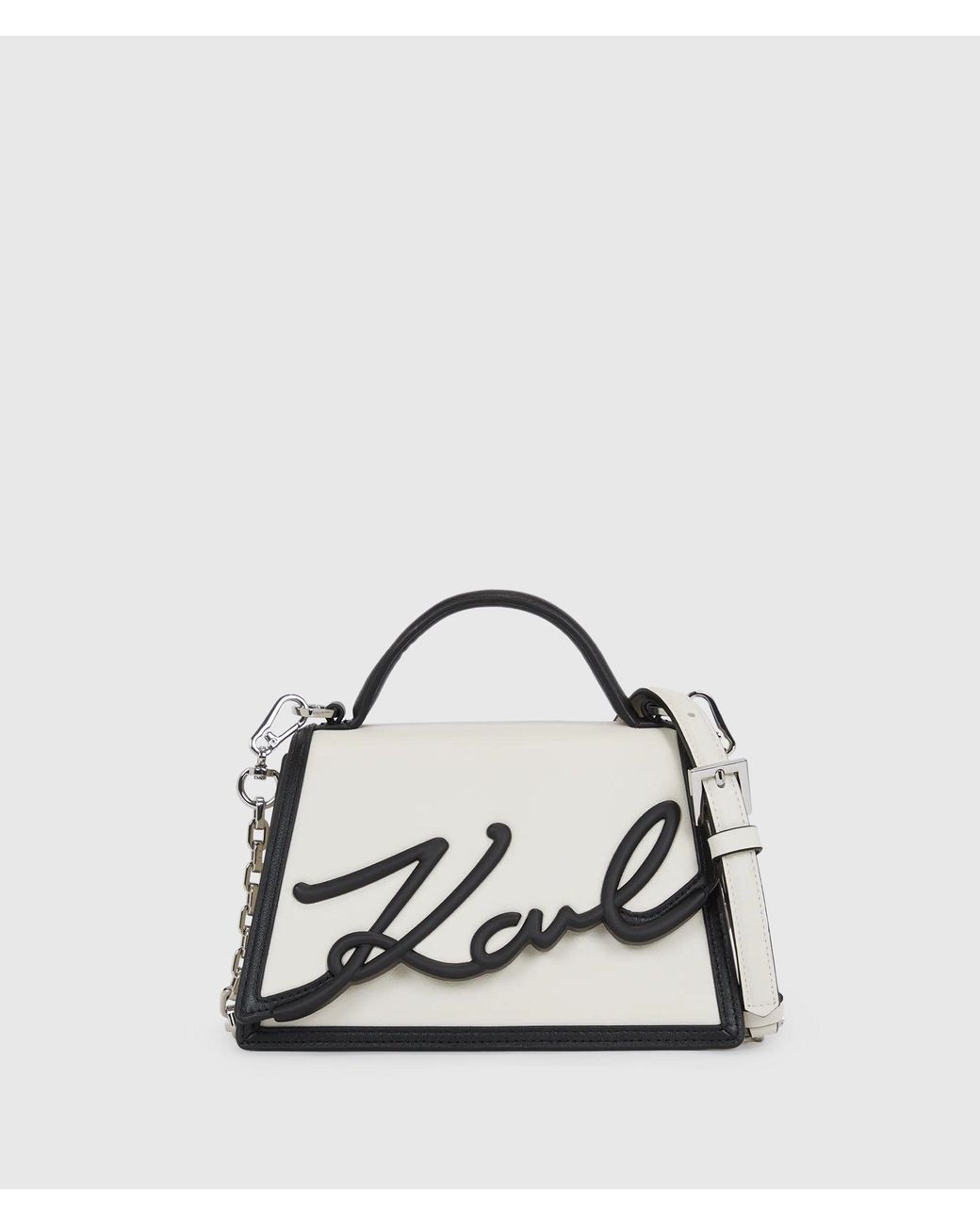 Karl Lagerfeld White K/Signature Small Crossbody Bag