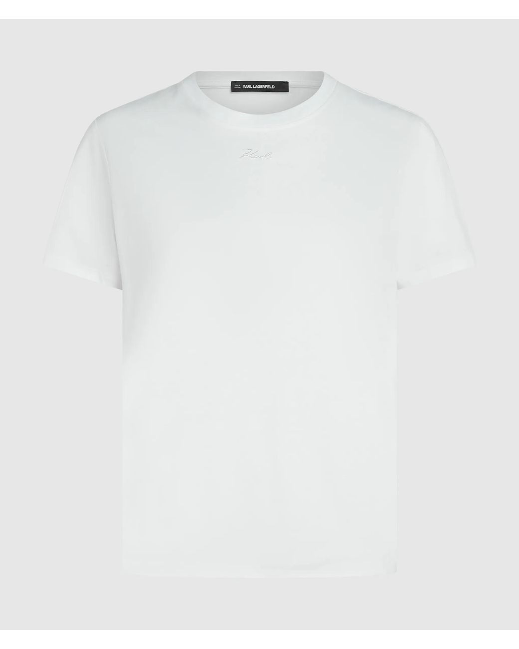 Karl Lagerfeld White Signature Regular-Fit T-Shirt, Damen, Größe