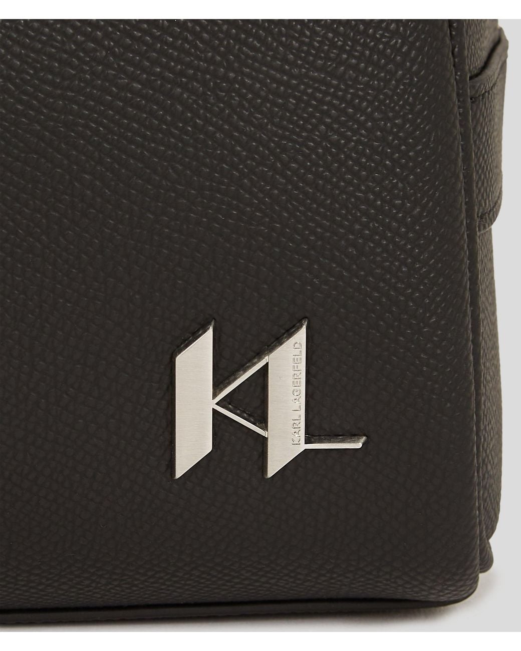Karl Lagerfeld Black K/Monogram Leather Wash Bag for men