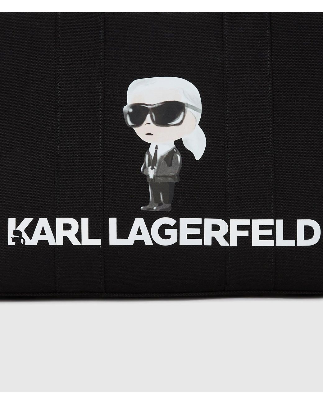 Karl Lagerfeld Black Ikon Aquarelle Canvas Tote Bag