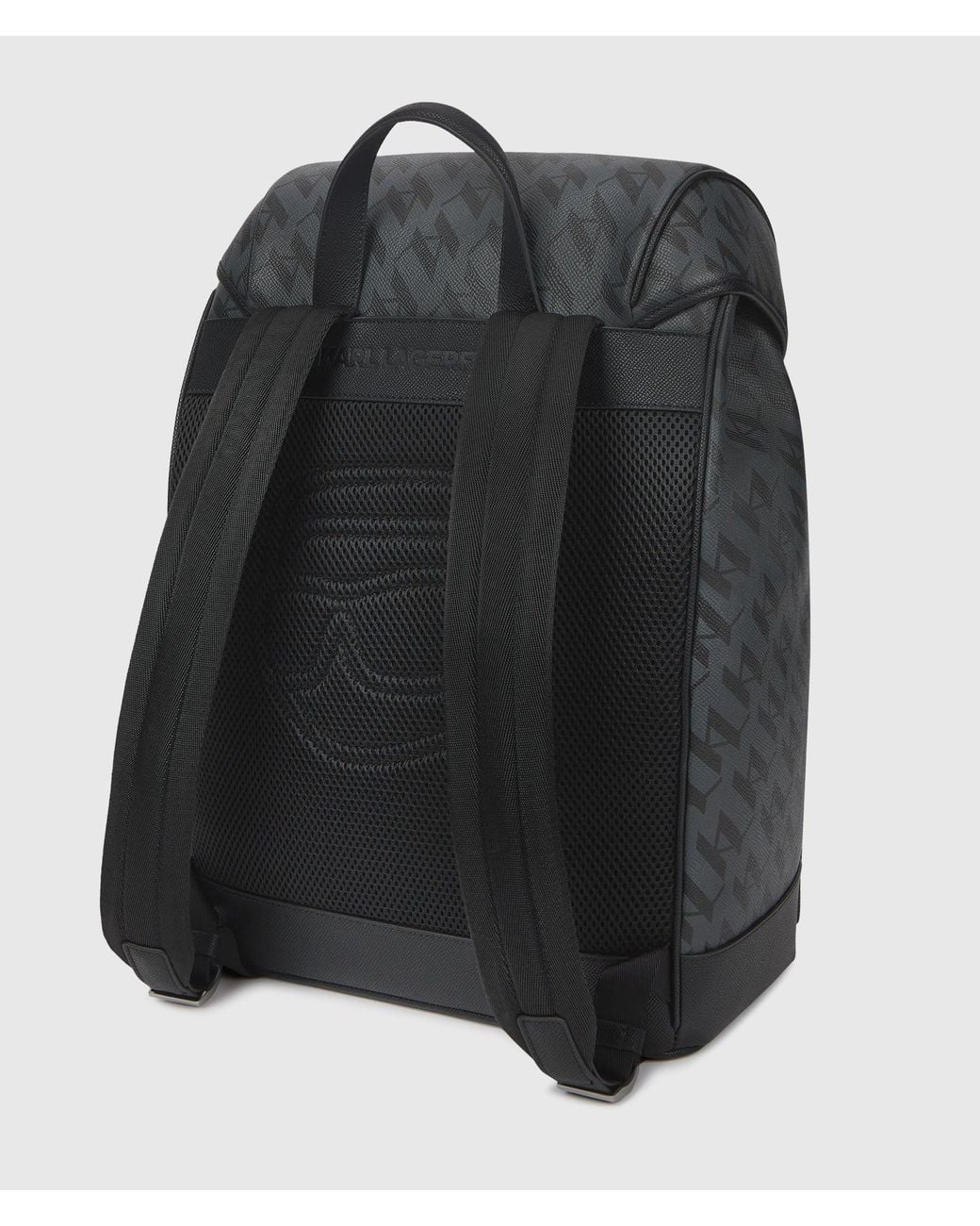 Karl Lagerfeld Black Ikon Monogram Backpack for men