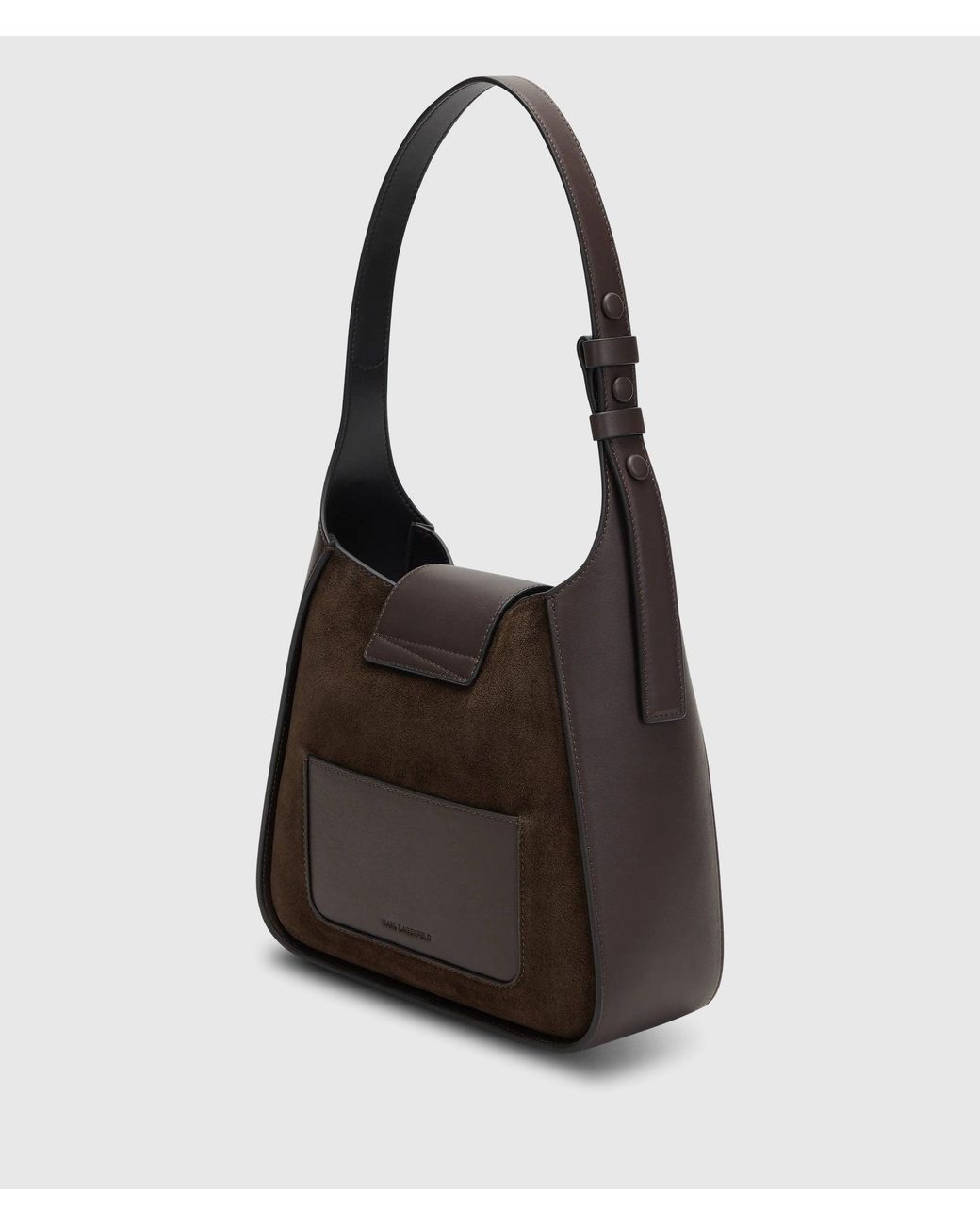Karl Lagerfeld Black K/Signature Suede Hobo Bag
