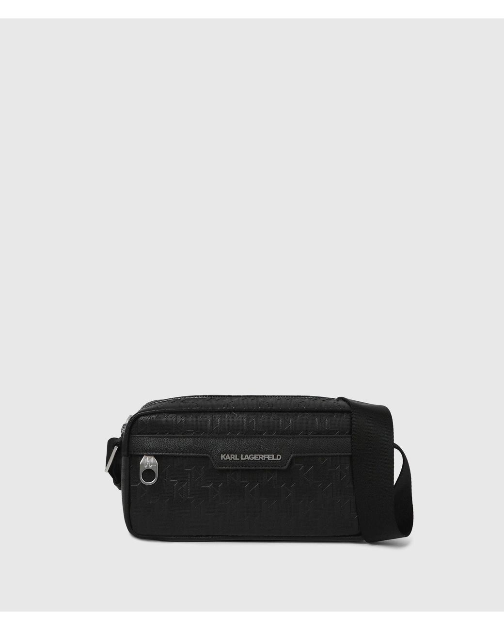 Karl Lagerfeld Black K/Monogram Perforated Crossbody Bag for men