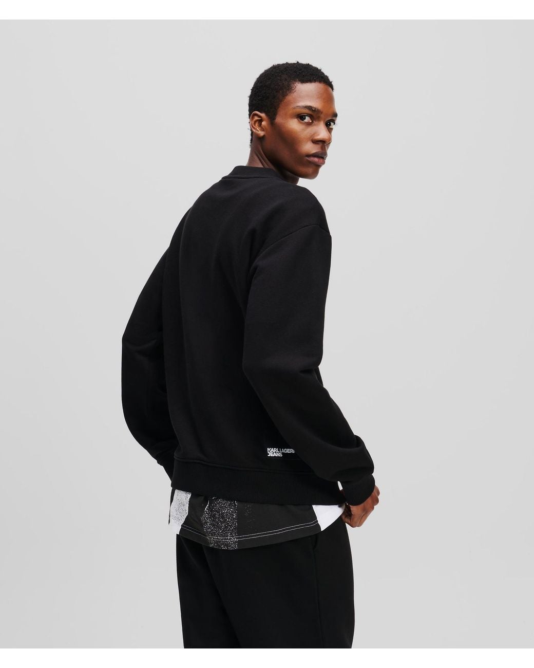 KL Jeans Black Regular-Fit Logo Sweatshirt for men