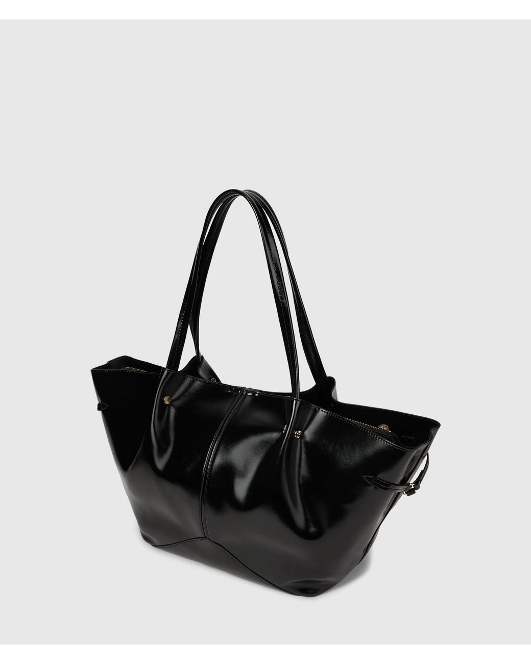 Karl Lagerfeld Black Exclusive K/Pierced Medium Shiny Tote Bag