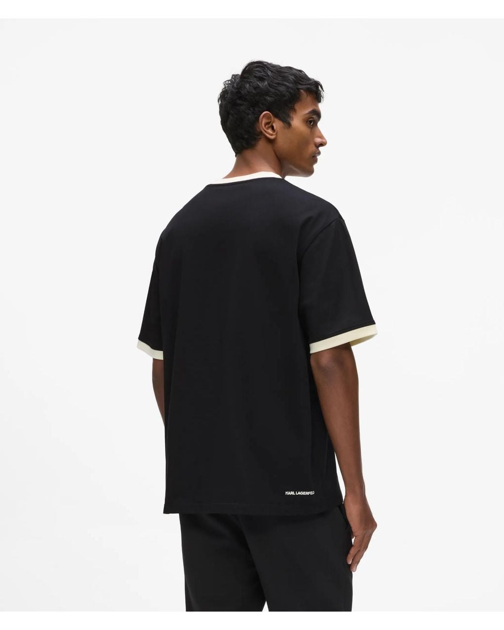 Karl Lagerfeld Black Ikon Circle Logo T-Shirt for men