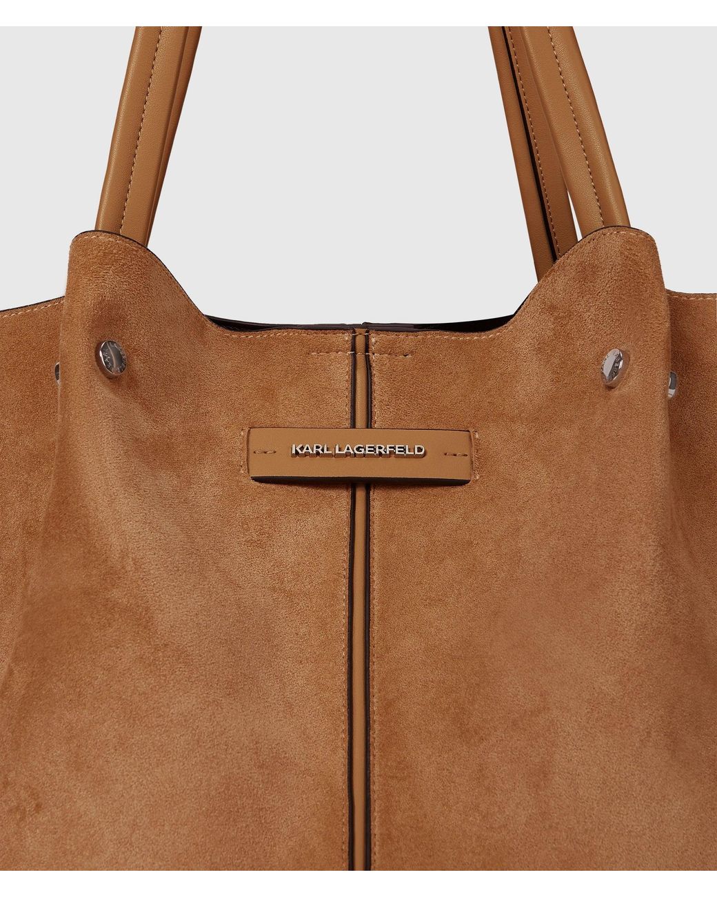 Karl Lagerfeld Brown K/Pierced Large Faux-Suede Tote Bag