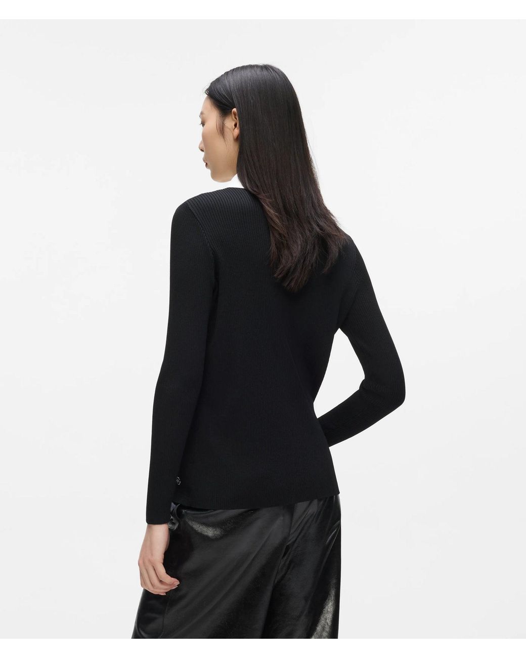 Karl Lagerfeld Black Shirt Detail Sweater