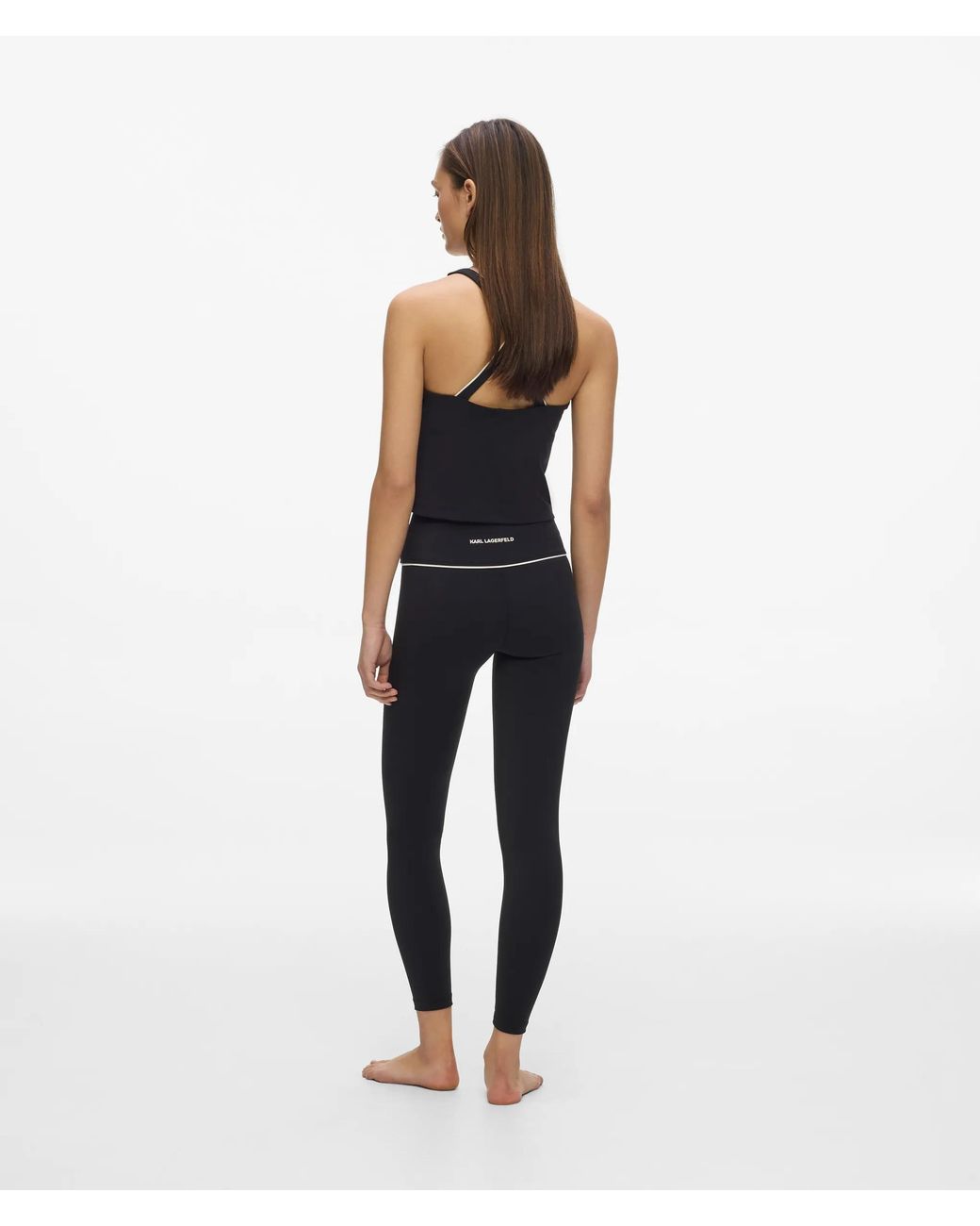 Karl Lagerfeld Blue Contrast Piping Athleisure Leggings