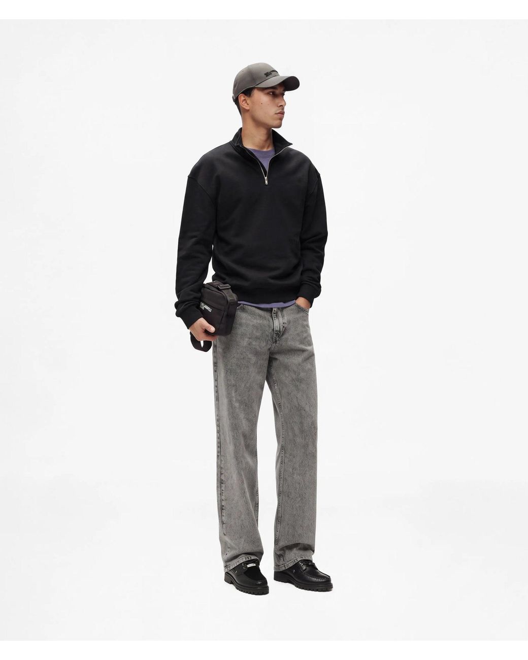 KL Jeans Black Acid Relaxed Jeans for men