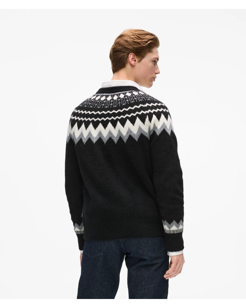 Karl Lagerfeld Black Fairisle Knitted Sweater for men