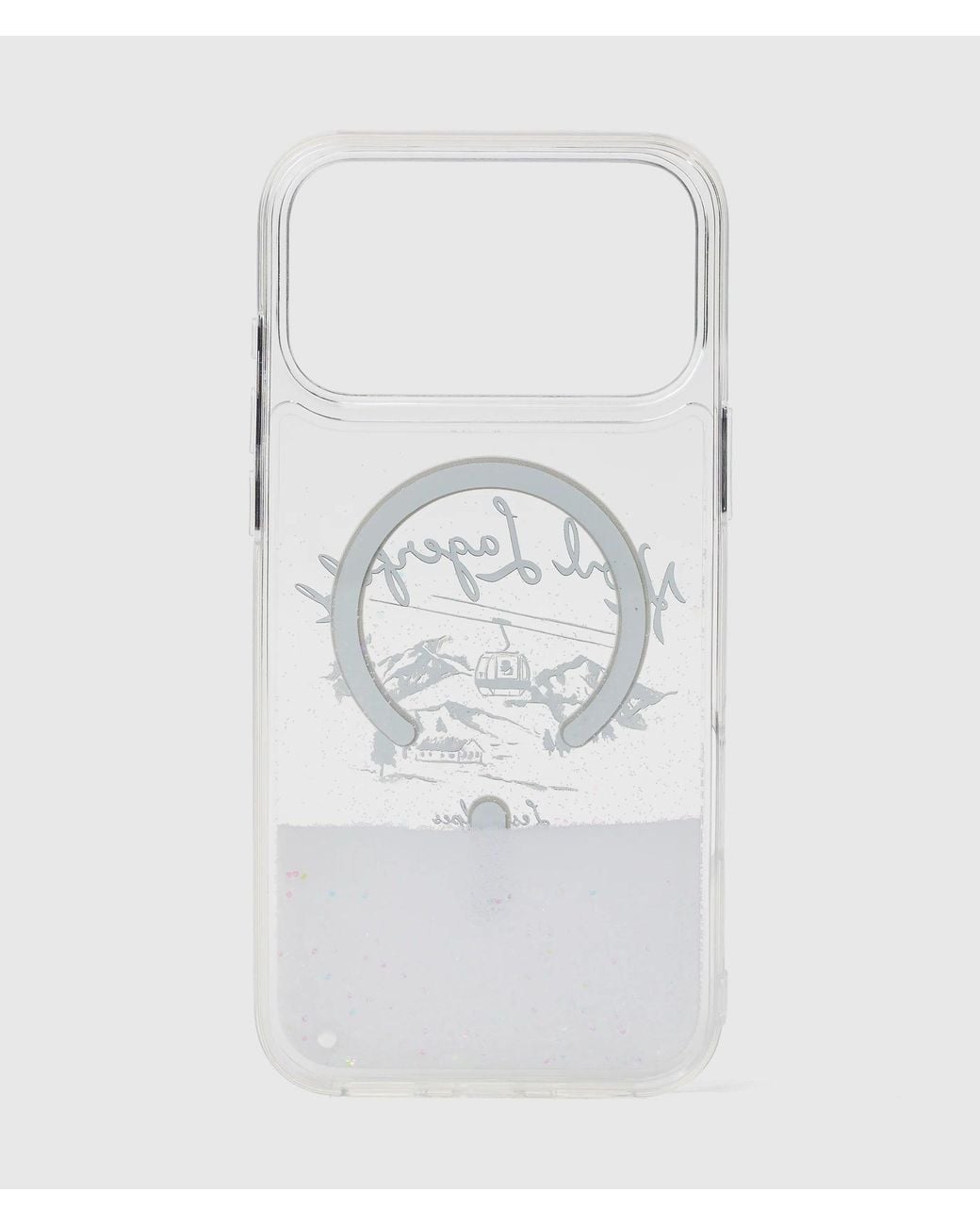 Karl Lagerfeld White Apres Ski Glitter Iphone 17 Pro Case