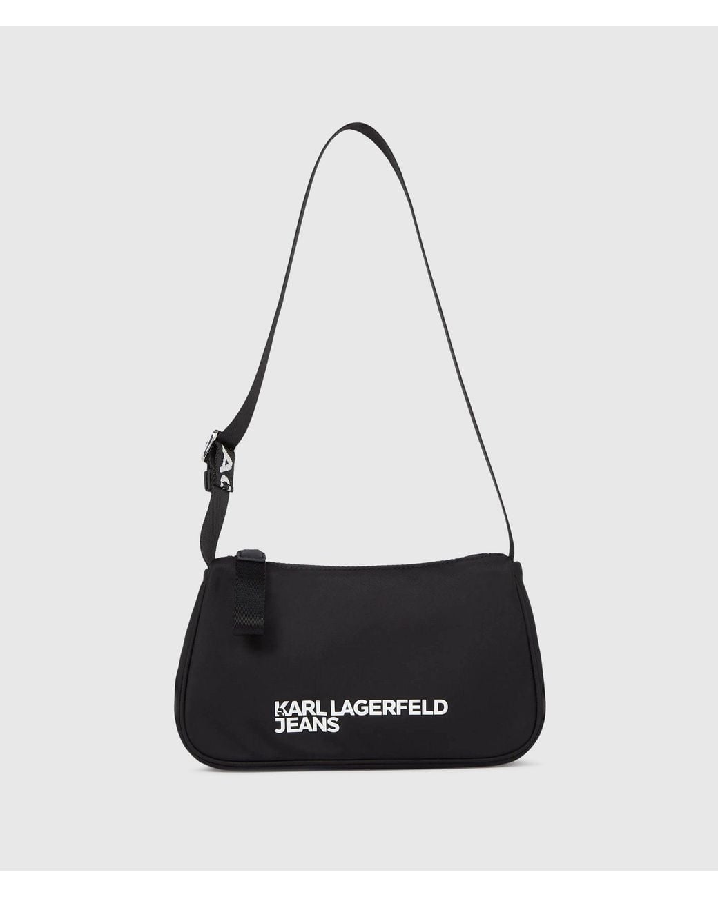 KL Jeans White Logo Nylon Shoulder Bag