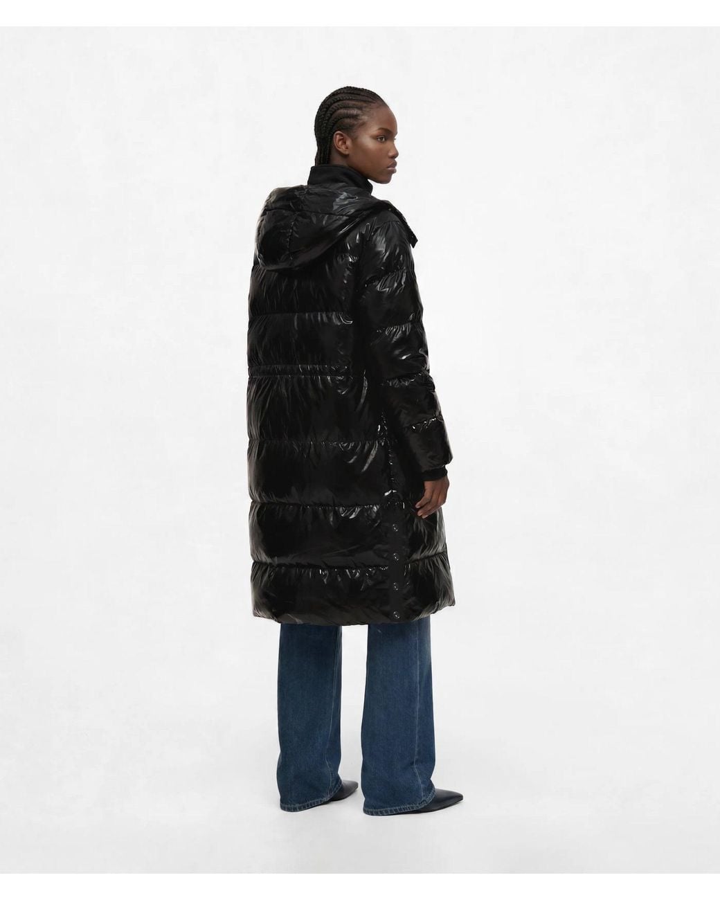 KL Jeans Black Long Shiny Puffer Jacket