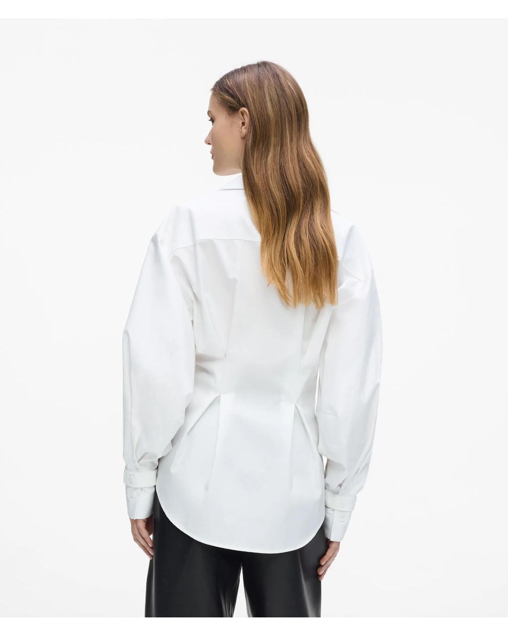 Karl Lagerfeld White Double-Breasted Poplin Shirt