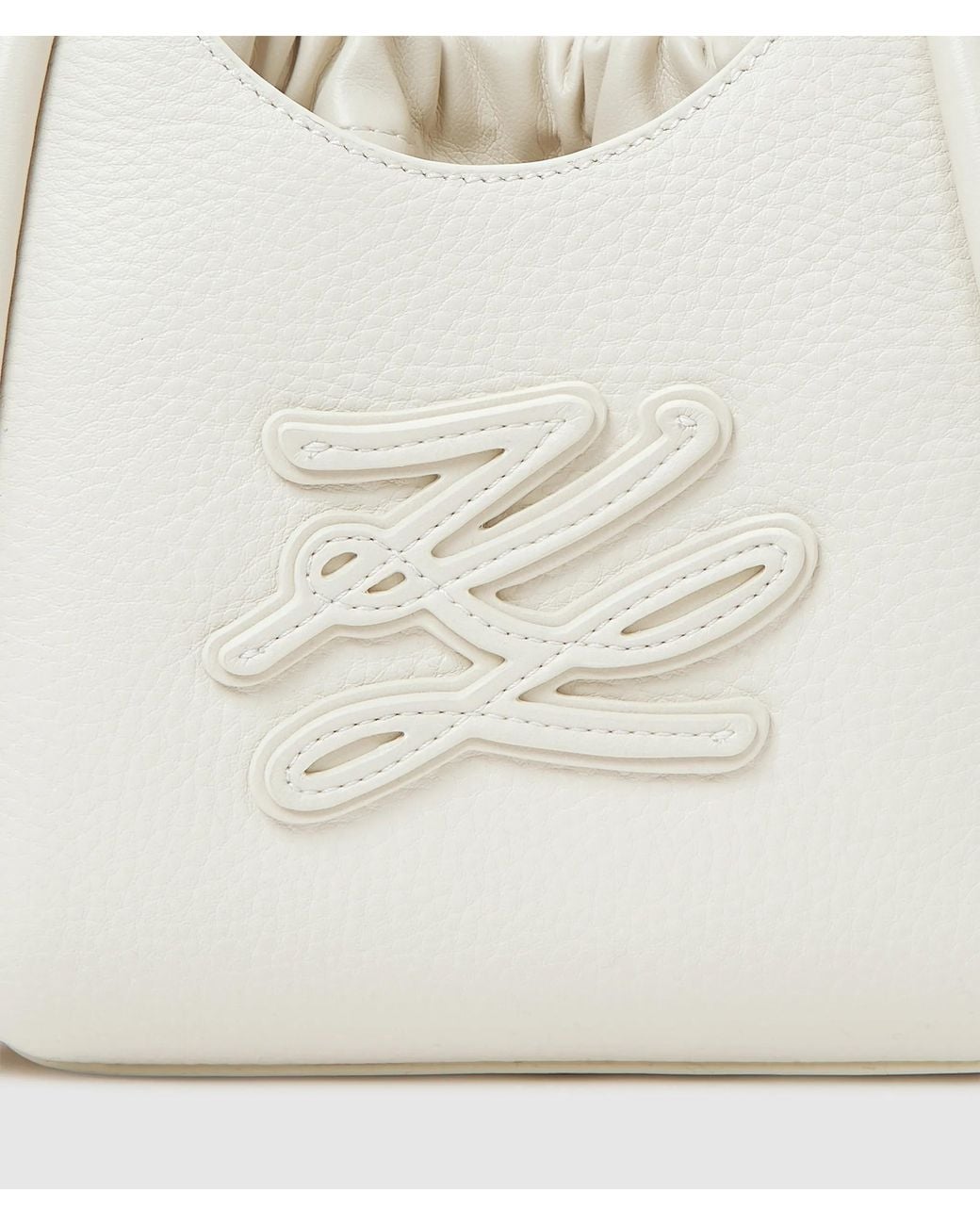 Karl Lagerfeld White K/Autograph Patch Mini Tote Bag