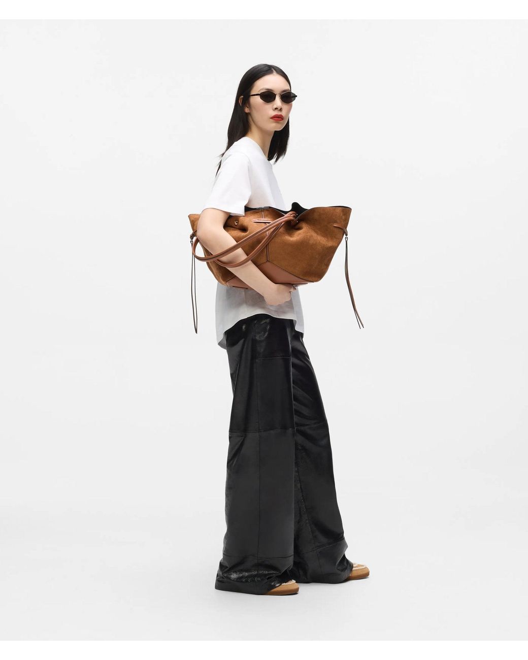 Karl Lagerfeld Brown K/Pierced Large Faux-Suede Tote Bag
