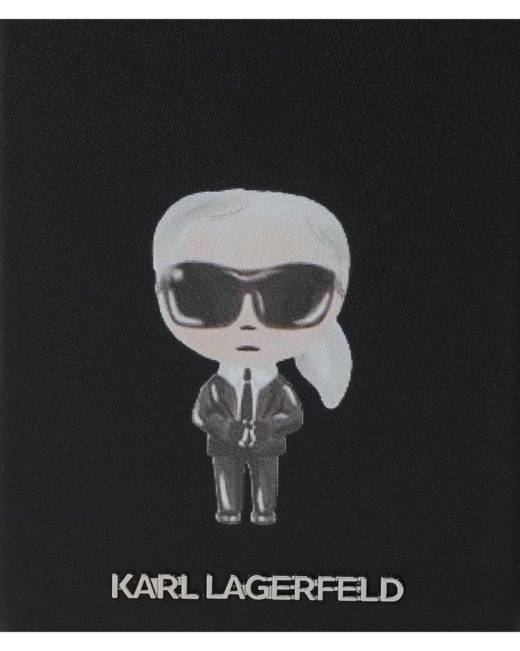 Karl Lagerfeld Black Ikon Technical Leather Iphone 17 Pro Case for men