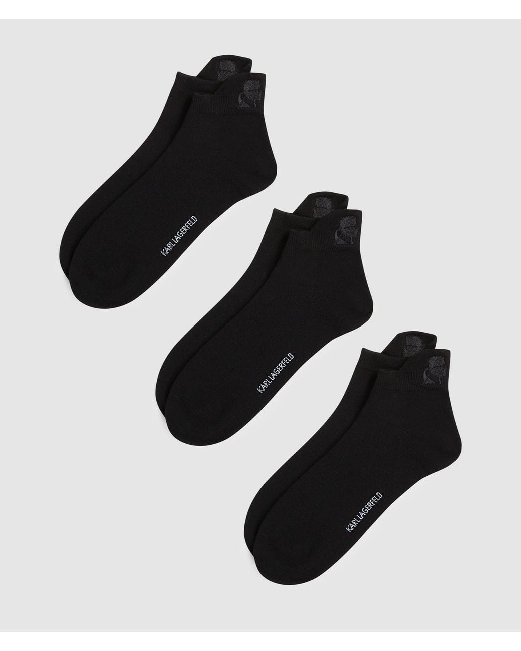 Karl Lagerfeld Black Kameo Short Socks – 3-Pack for men