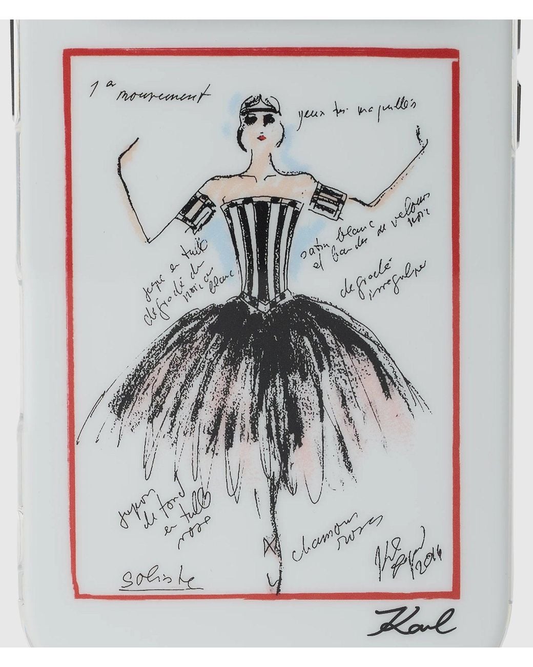 Karl Lagerfeld White Sketches Iphone 17 Pro Case