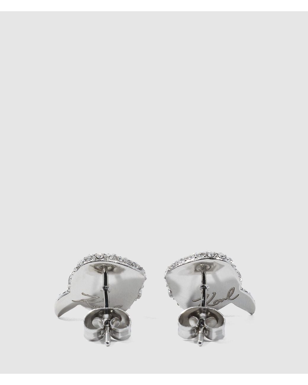 Karl Lagerfeld White Ikon Stud Earrings