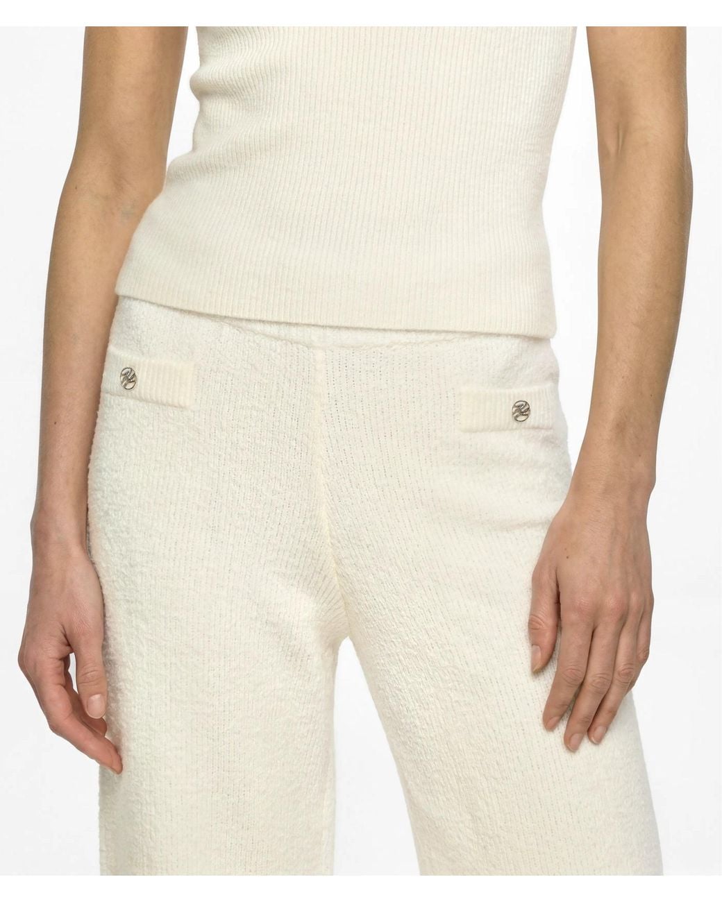 Karl Lagerfeld White Fluffy Loungewear Trousers