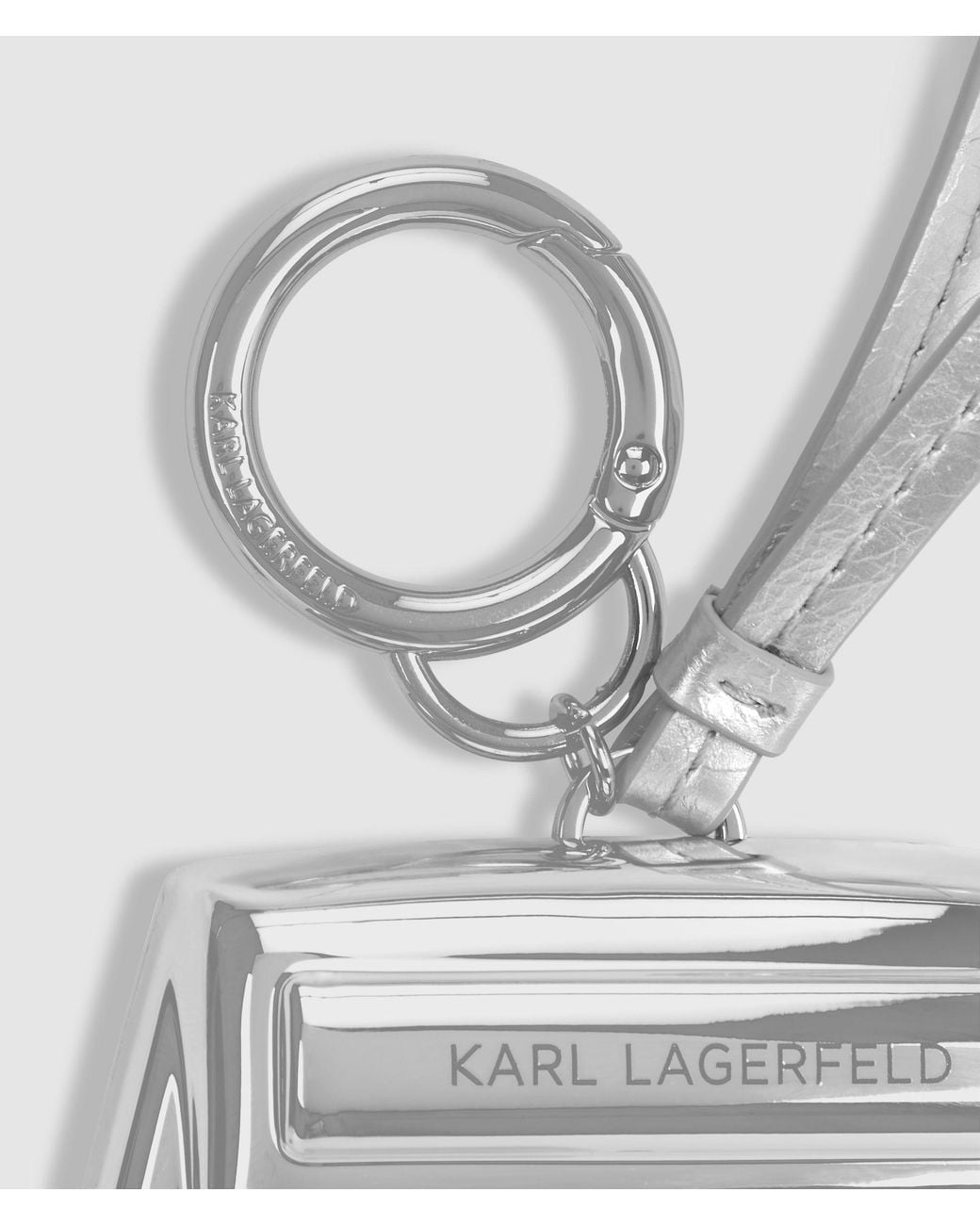 Karl Lagerfeld White Ikon K Clutch Charm