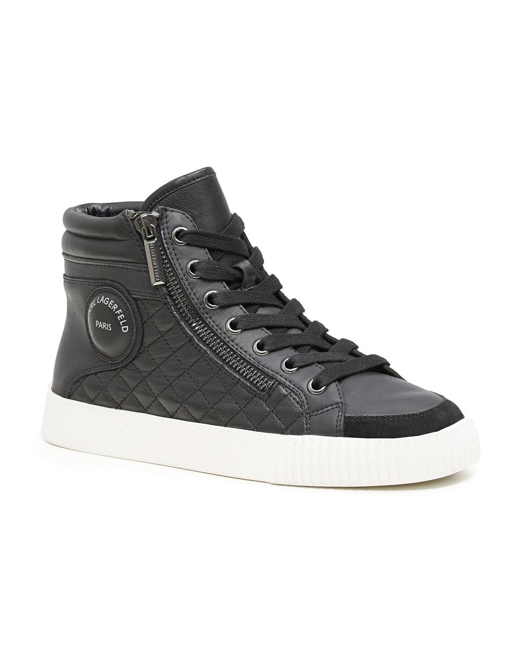 Karl Lagerfeld | Women's Harriet Logo Quilted High-top Sneakers | Black | Size | Lyst