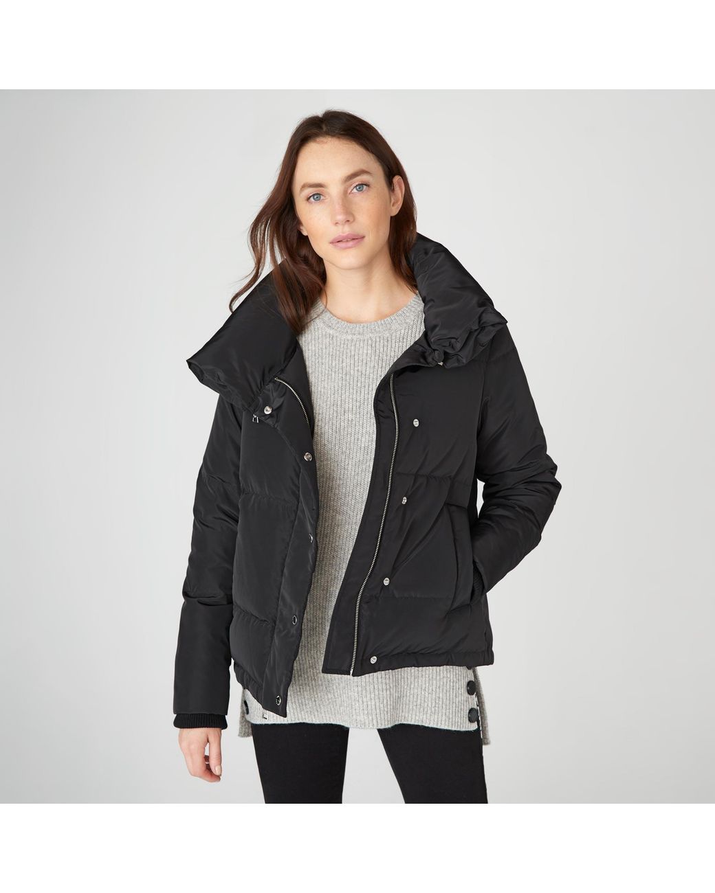 cropped black winter jacket