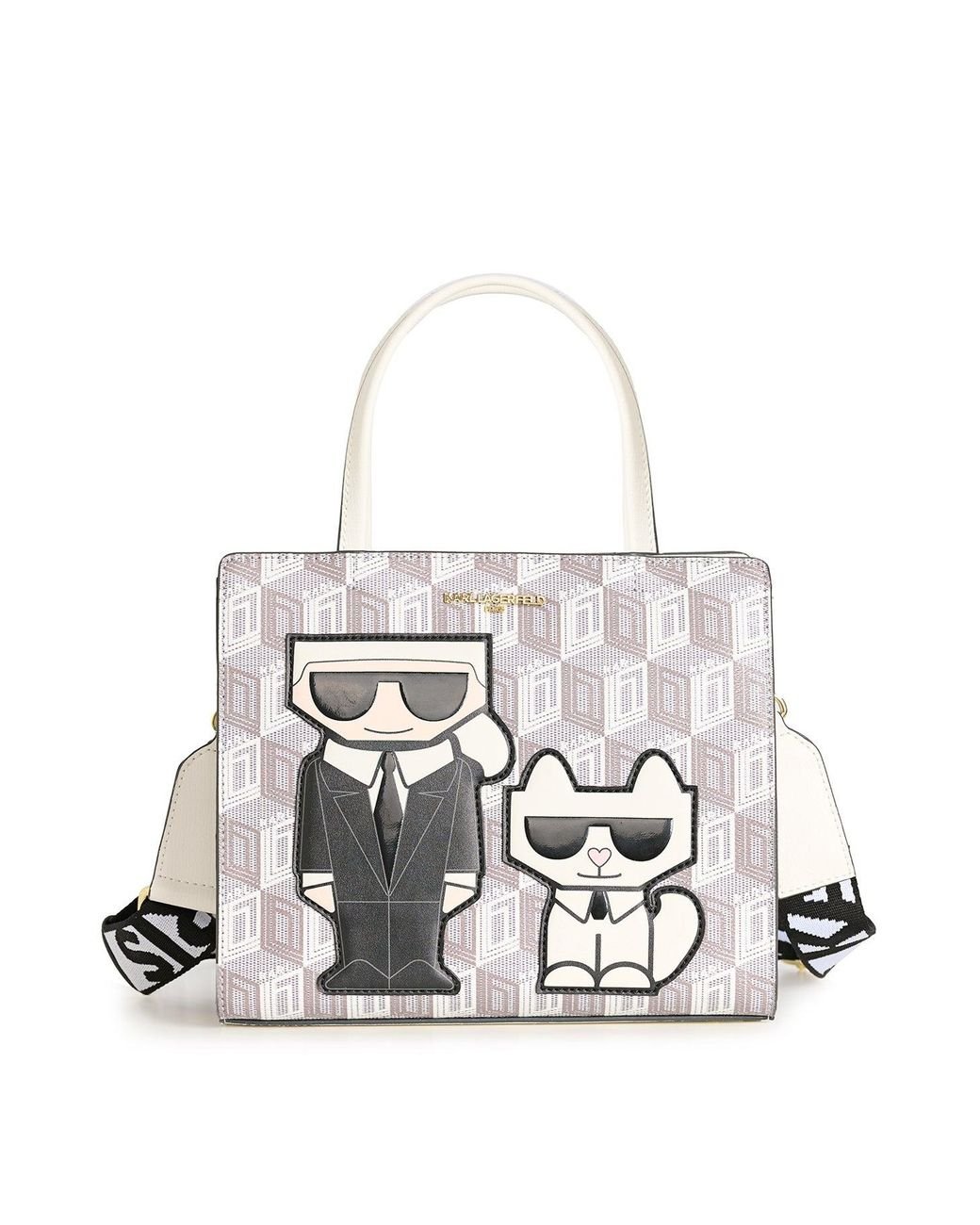 Karl Lagerfeld Women's Maybelle Karl Duo Top Handle Satchel White