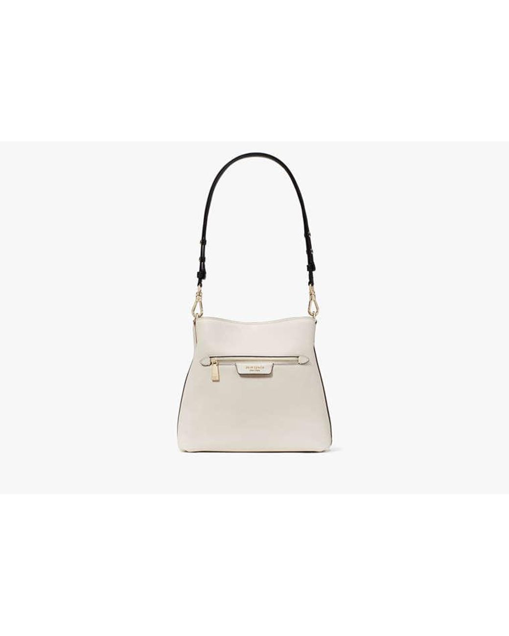 Kate Spade White Kate Spade Hudson Colorblocked Pebbled Leather Shoulder Bag