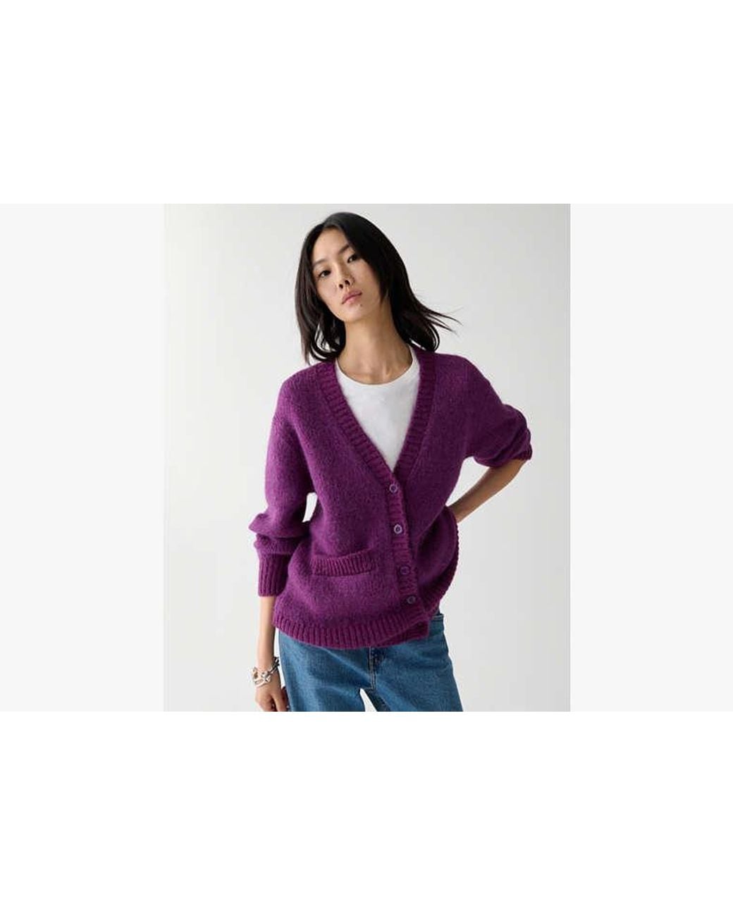 Kate Spade Purple Fuzzy Oversized Cardigan