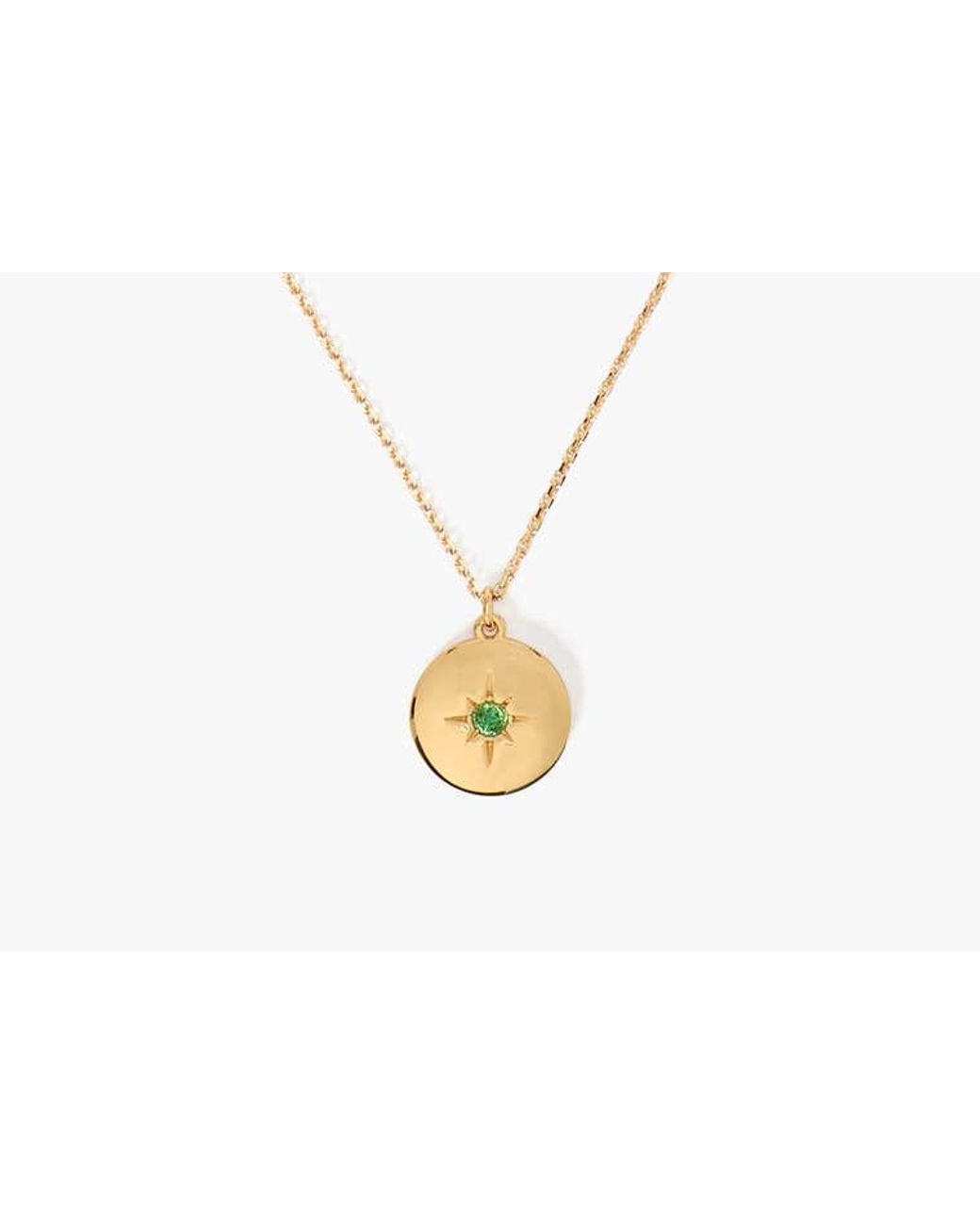 Kate Spade Metallic The Color Spark Collection Green Joy Medallion Necklace